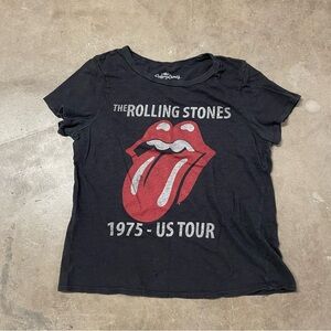 Rolling Stones 1975 US Tour Black T-Shirt